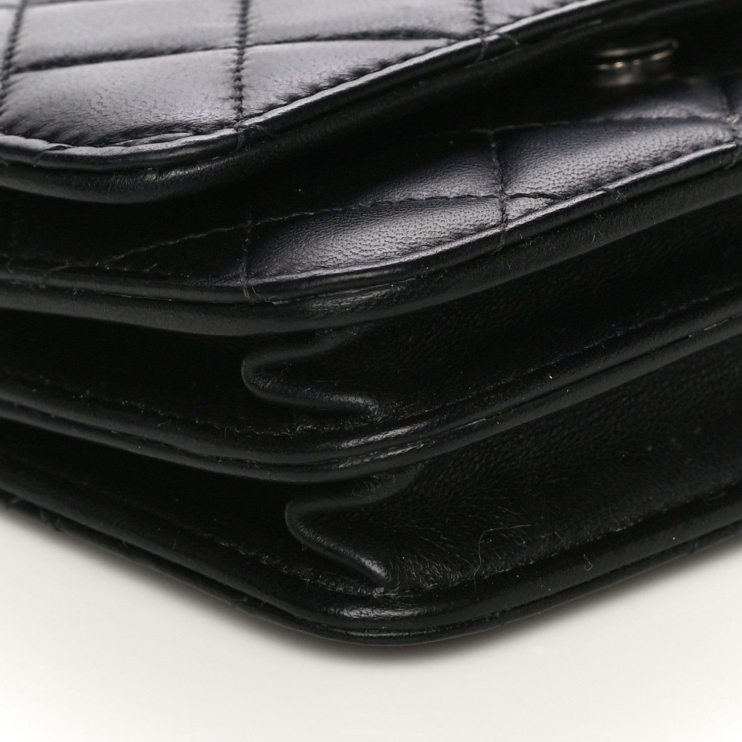 Chanel Lambskin Quilted Mini Wallet On Chain WOC Black 5 of 13