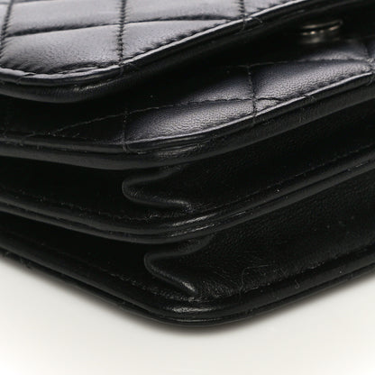 Chanel Lambskin Quilted Mini Wallet On Chain WOC Black 5 of 13