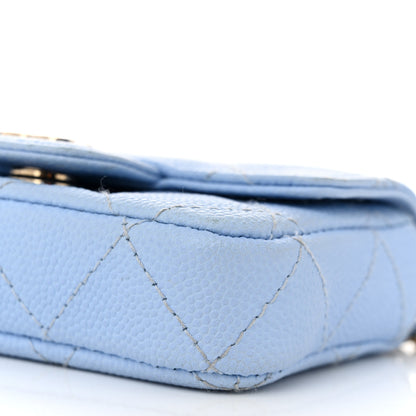 Chanel Caviar Quilted Mini Chain Belt Bag Light Blue 11 of 12