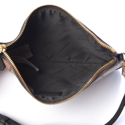 Burberry Haymarket Check Small Peyton Crossbody Clutch Bag Chocolate 5 of 8