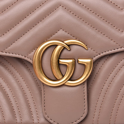 Gucci Calfskin Matelasse Small GG Marmont Shoulder Bag Porcelain Rose 10 of 10