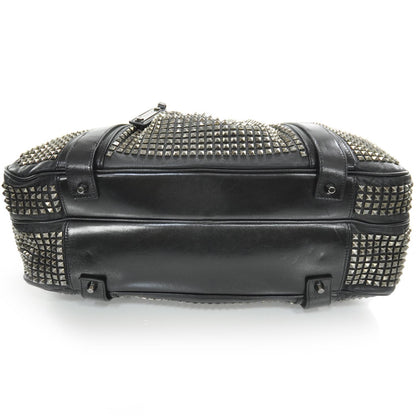 Burberry Prorsum Leather Studded Knight Satchel Black 4 of 10