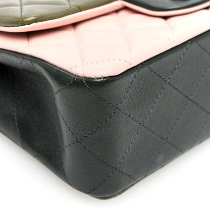 Chanel Lambskin Quilted Tri-Color Mini Rectangular Flap Green Pink 9 of 10