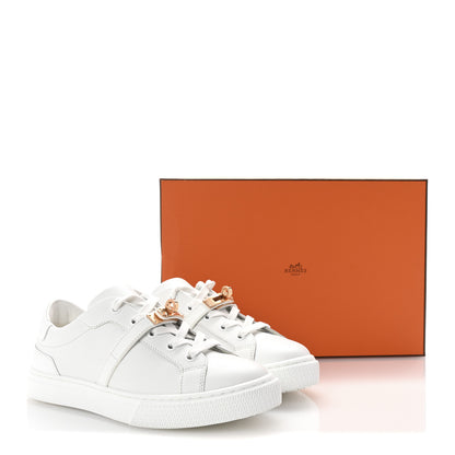 Hermes Epsom Calfskin Day Sneakers 37.5 White 11 of 11