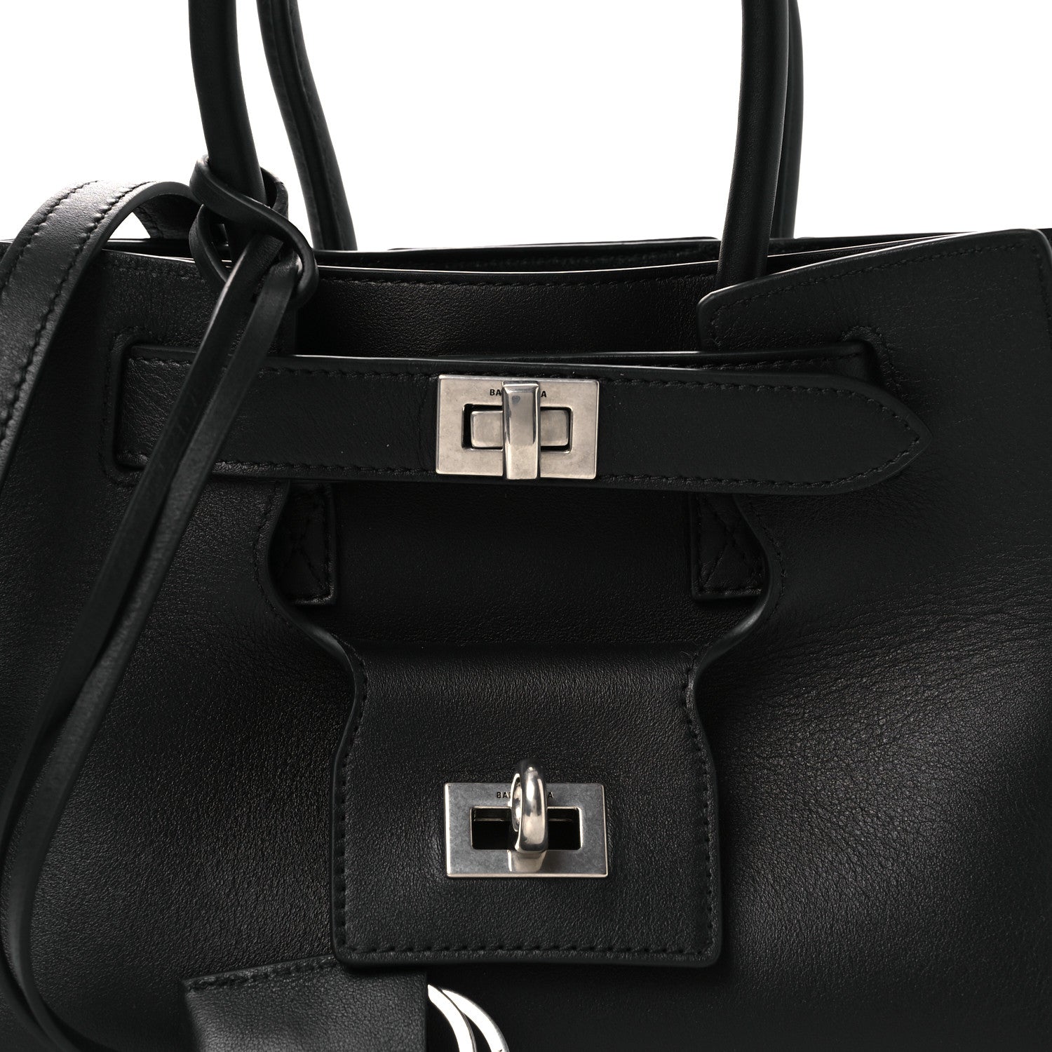 Balenciaga Smooth Calfskin Mini Bel Air Carry All Bag Black 8 of 10