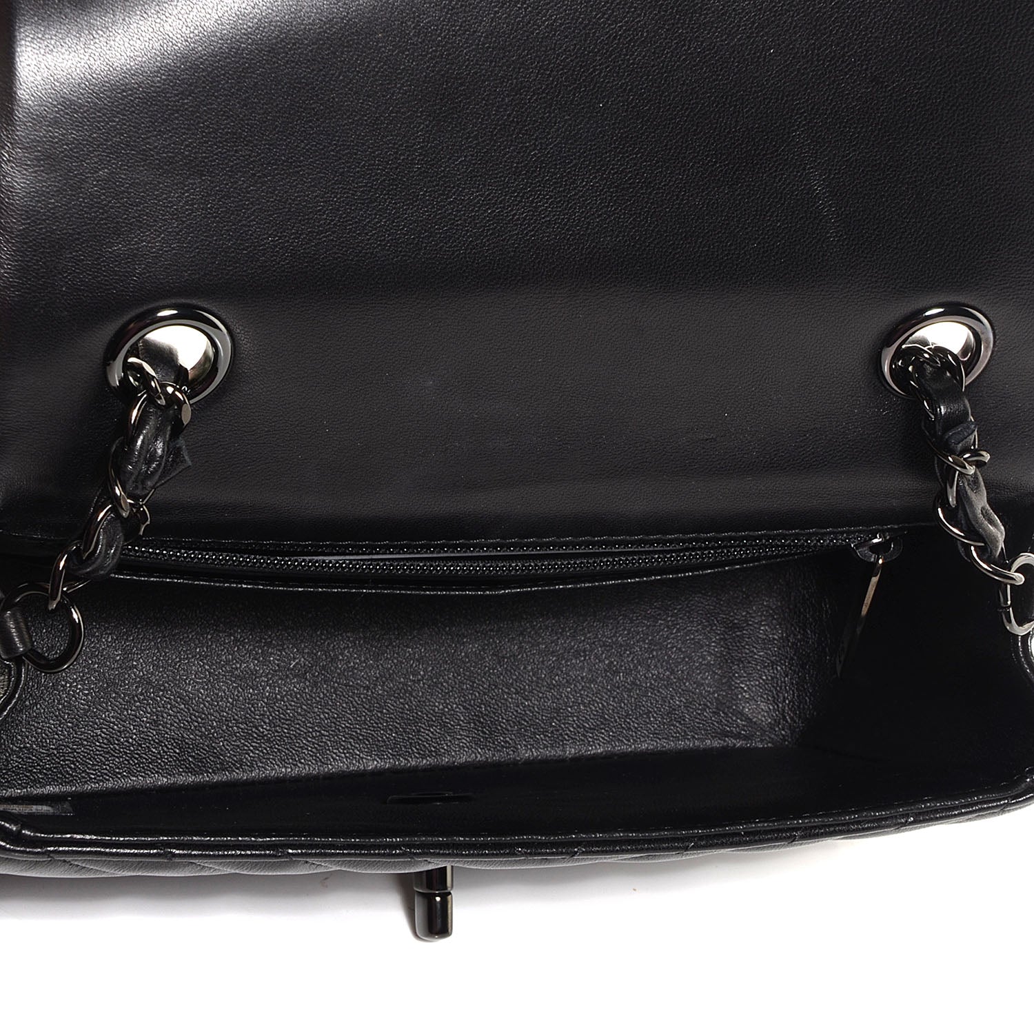 Chanel Lambskin Chevron Quilted Mini Rectangular Flap So Black 6 of 9