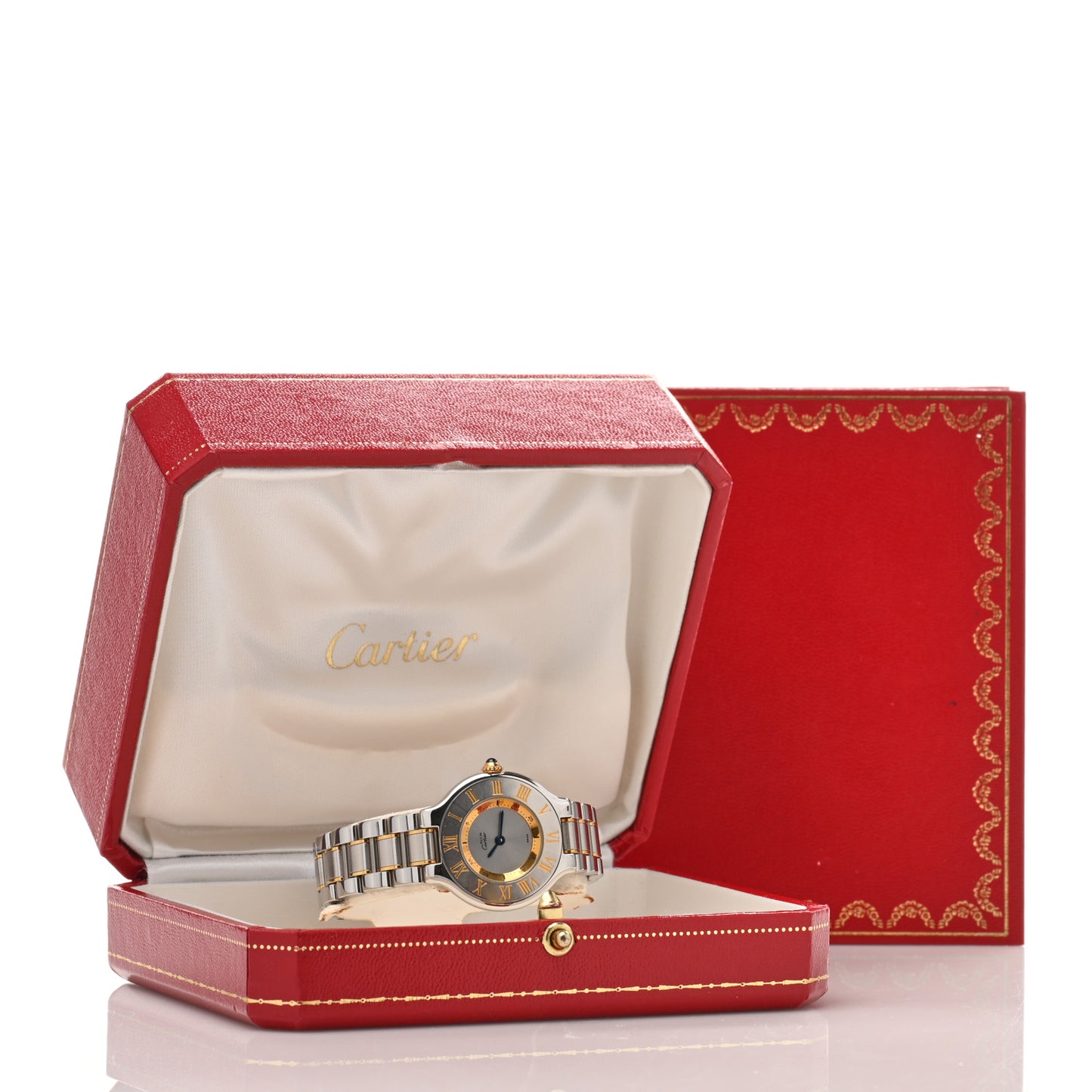 Stainless Steel 18K Yellow Gold 28mm Must De 21 Quartz Watch