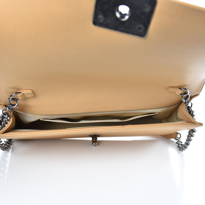 Chanel Calfskin Chevron Quilted Boy Convertible Clutch Flap Beige 6 of 16
