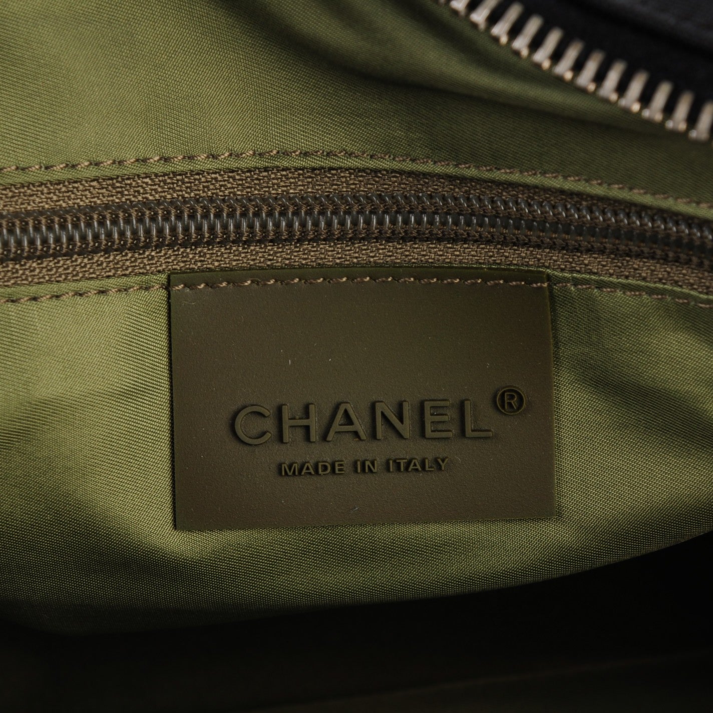 Chanel Nylon Sport Duffle Black Green 6 of 7
