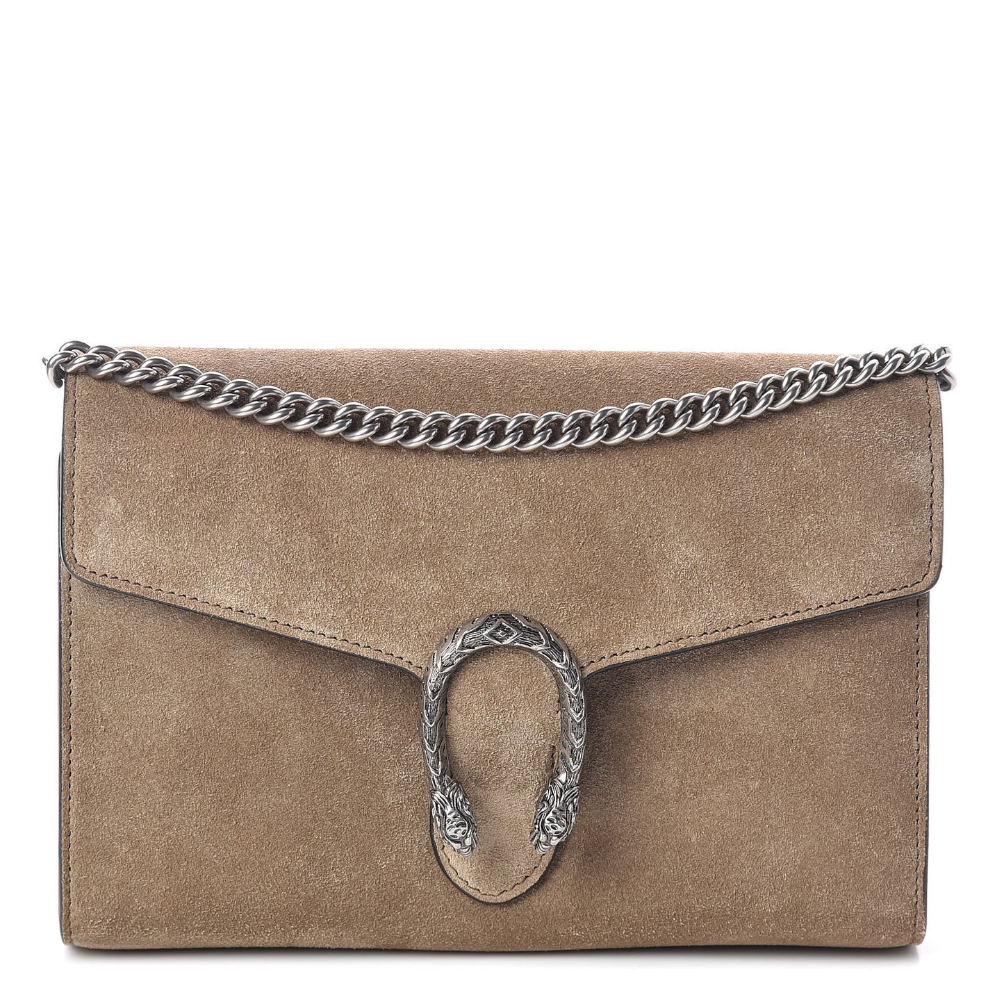 Suede Mini Dionysus Chain Wallet Beige