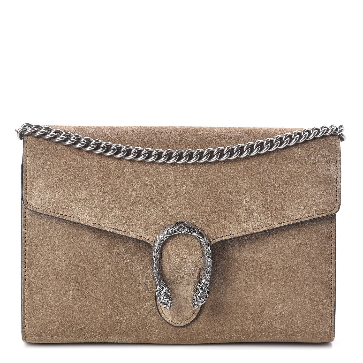 Gucci Suede Mini Dionysus Chain Wallet Beige 1 of 10