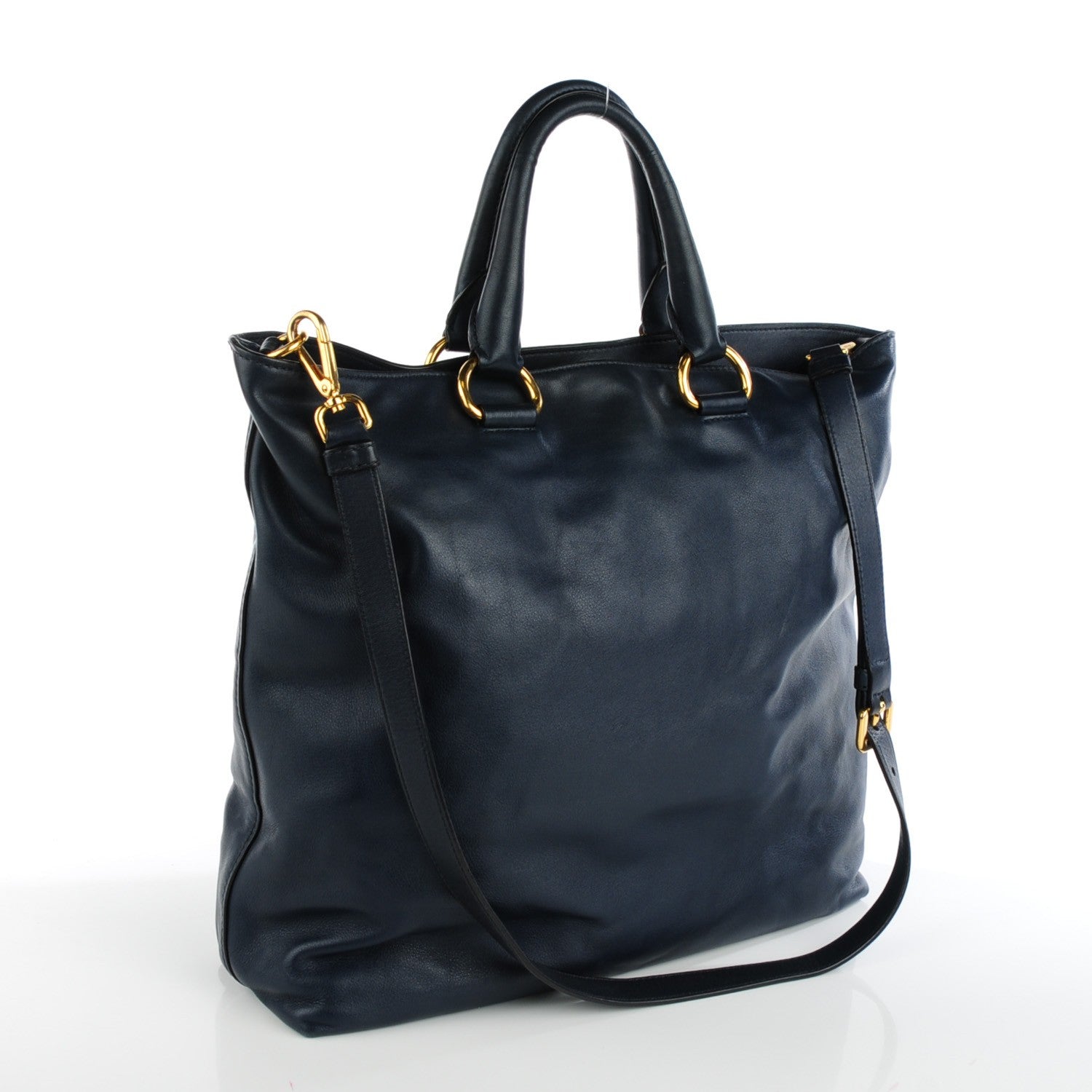 Prada Soft Calf Shopping Tote Baltico 2 of 12