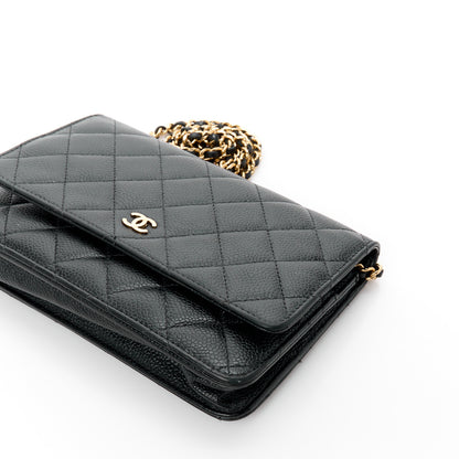 Chanel Caviar Quilted Wallet on Chain WOC Black 12 of 14