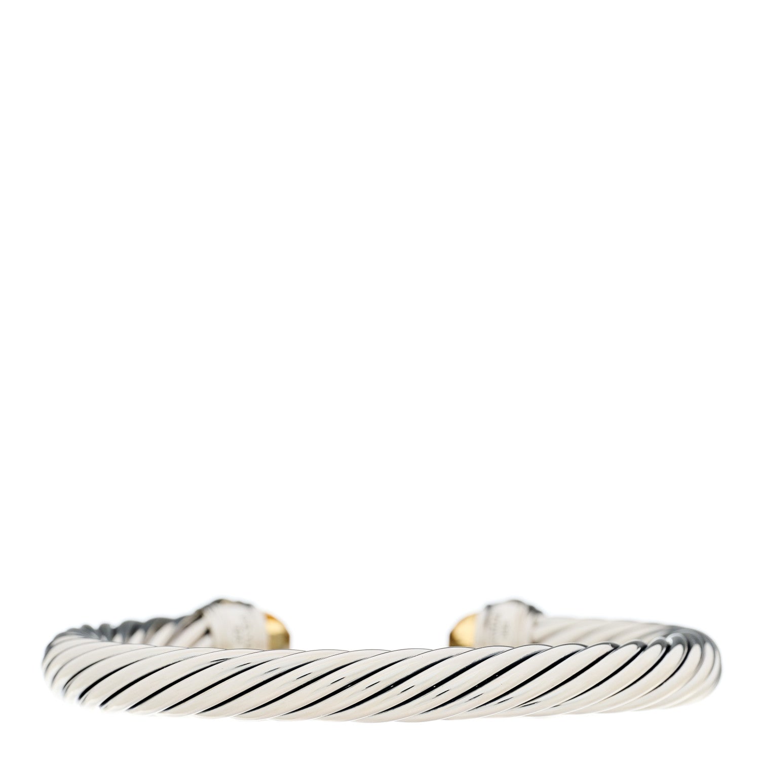 David Yurman Sterling Silver 14K Yellow Gold Citrine 7mm Cable Classics Bracelet 2 of 3