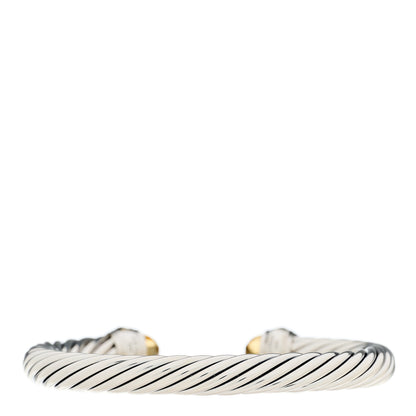 David Yurman Sterling Silver 14K Yellow Gold Citrine 7mm Cable Classics Bracelet 2 of 3