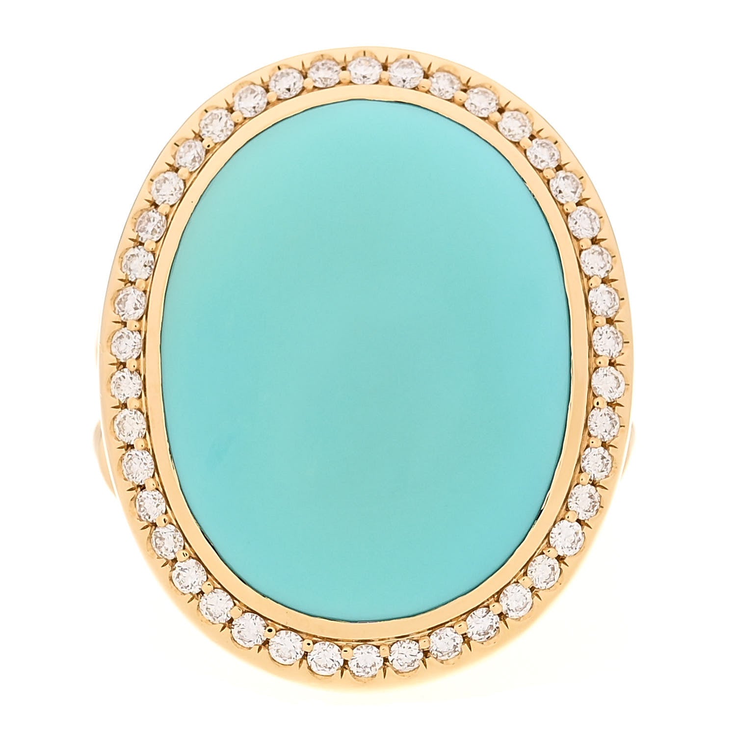 David Yurman Sterling Silver 18K Yellow Gold Diamond Turquoise Albion Oval Ring 53 6.25 1 of 6