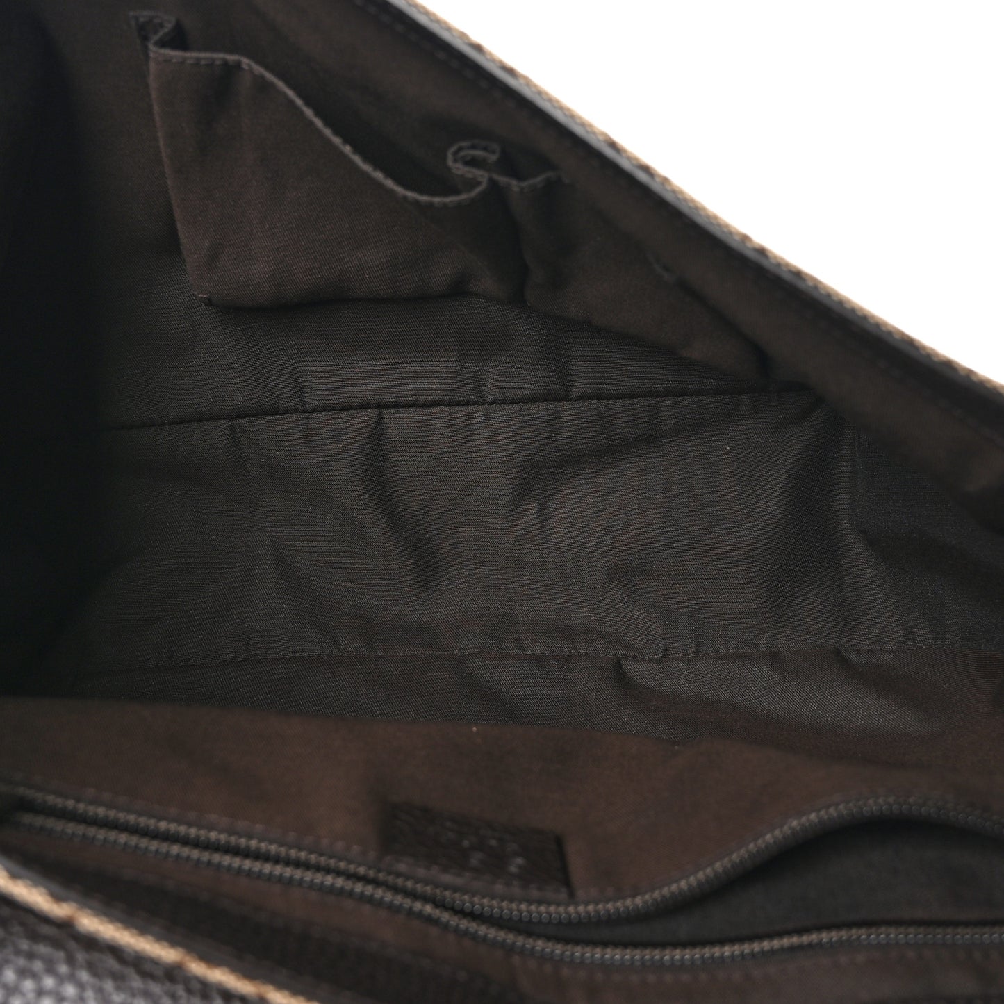 Monogram Large Flap Messenger Bag Beige Dark Brown