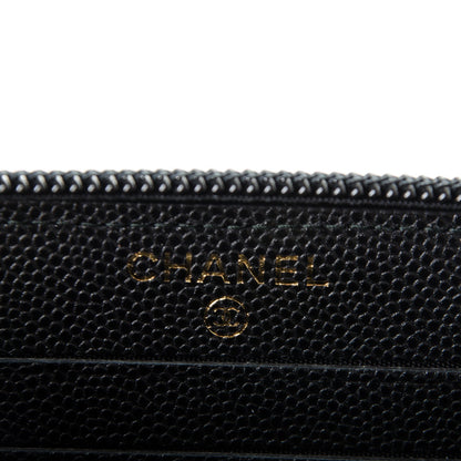 Chanel Caviar Quilted Boy Small Zip Around Wallet Black 6 of 8