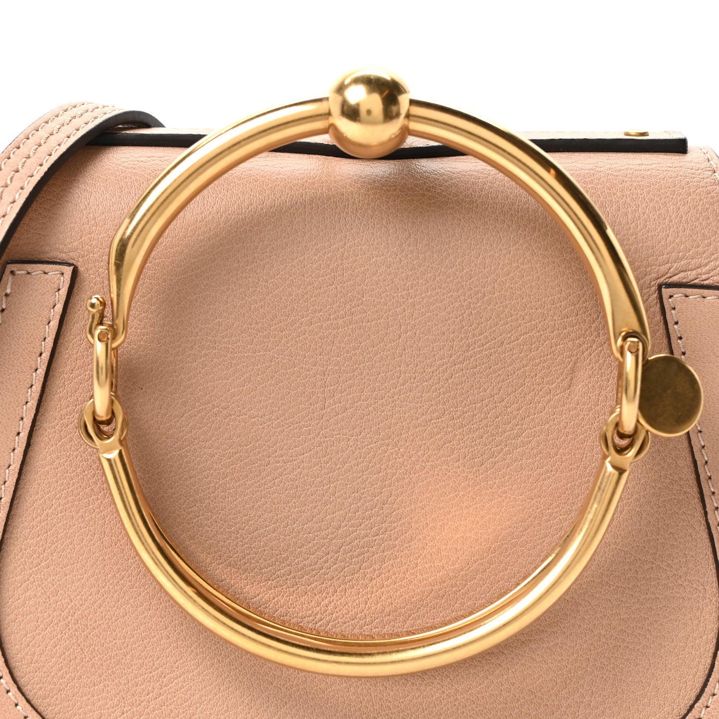 Calfskin Suede Small Nile Bracelet Bag Biscotti Beige