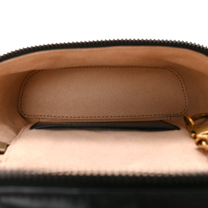 Gucci Calfskin Matelasse Chevron Mini GG Marmont Top Handle Bag Black 5 of 11