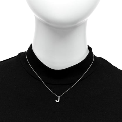 Tiffany Platinum Diamond Letters J Pendant Necklace 2 of 4