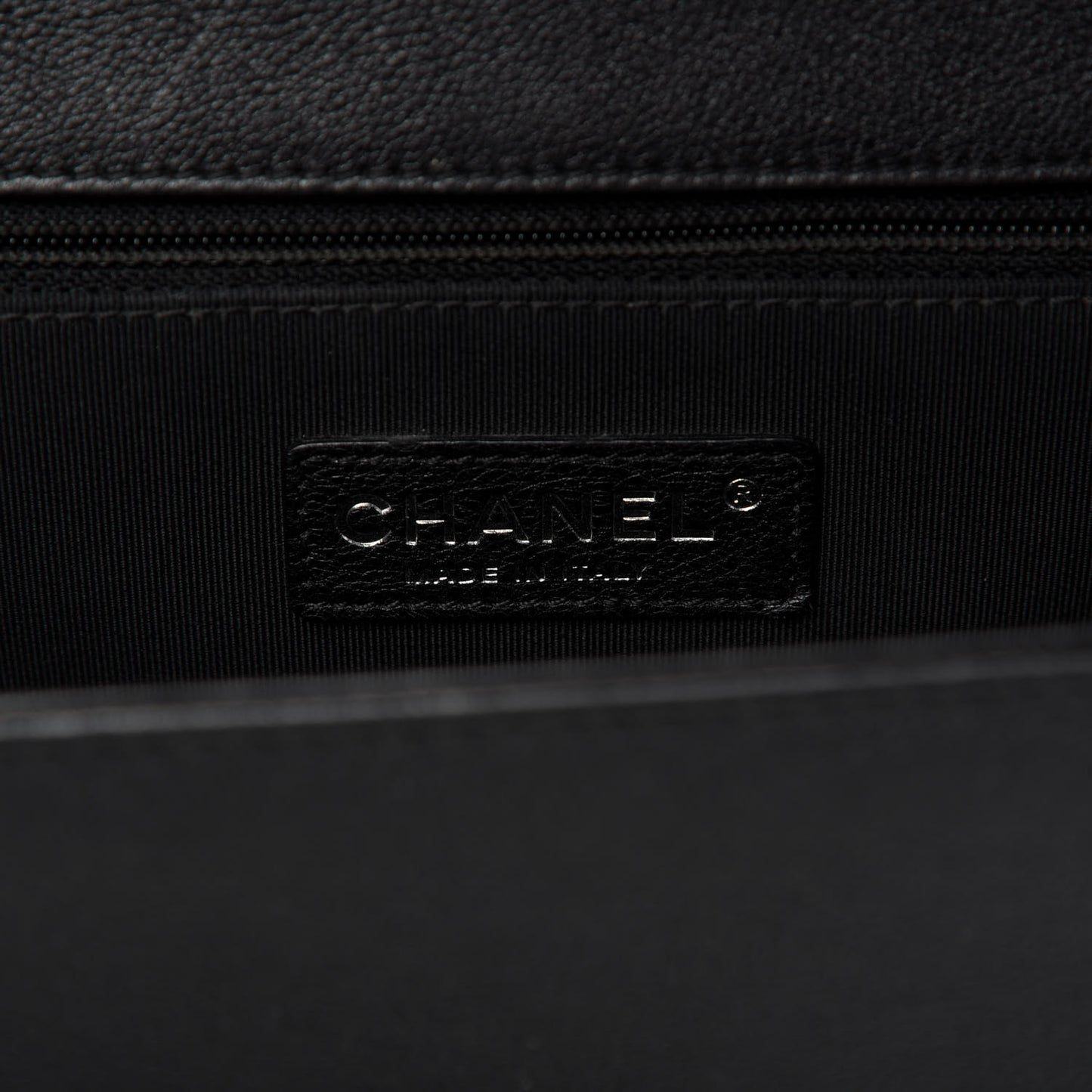 Calfskin Quilted Large Boy Flap Black
