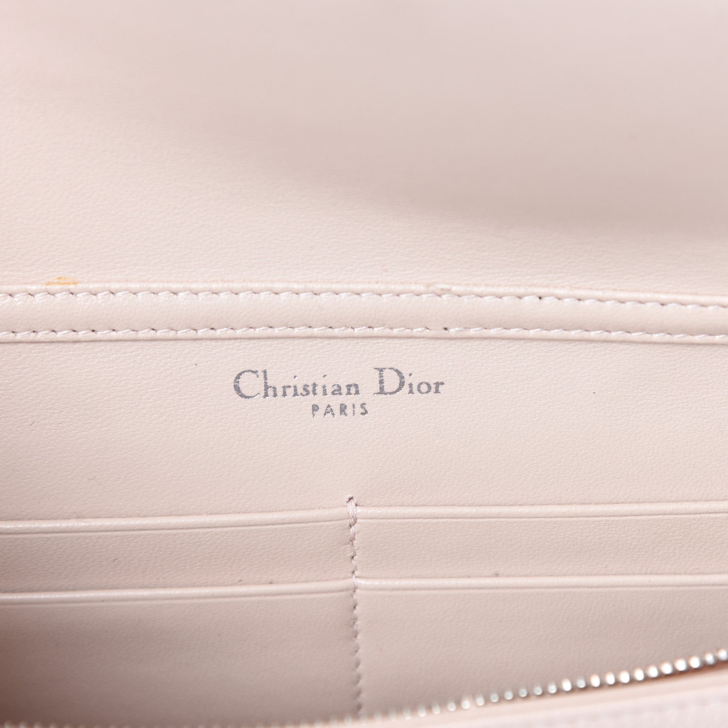 Christian Dior Grained Calfskin Diorama Wallet on Chain Pouch Nude 6 of 9