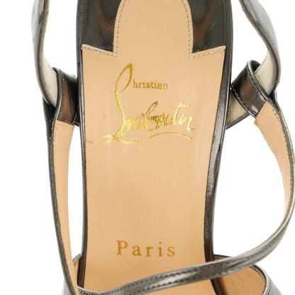 Christian Louboutin Metallic Gloss Cross Street 120 Sandals 37.5 Lichen 7 of 8