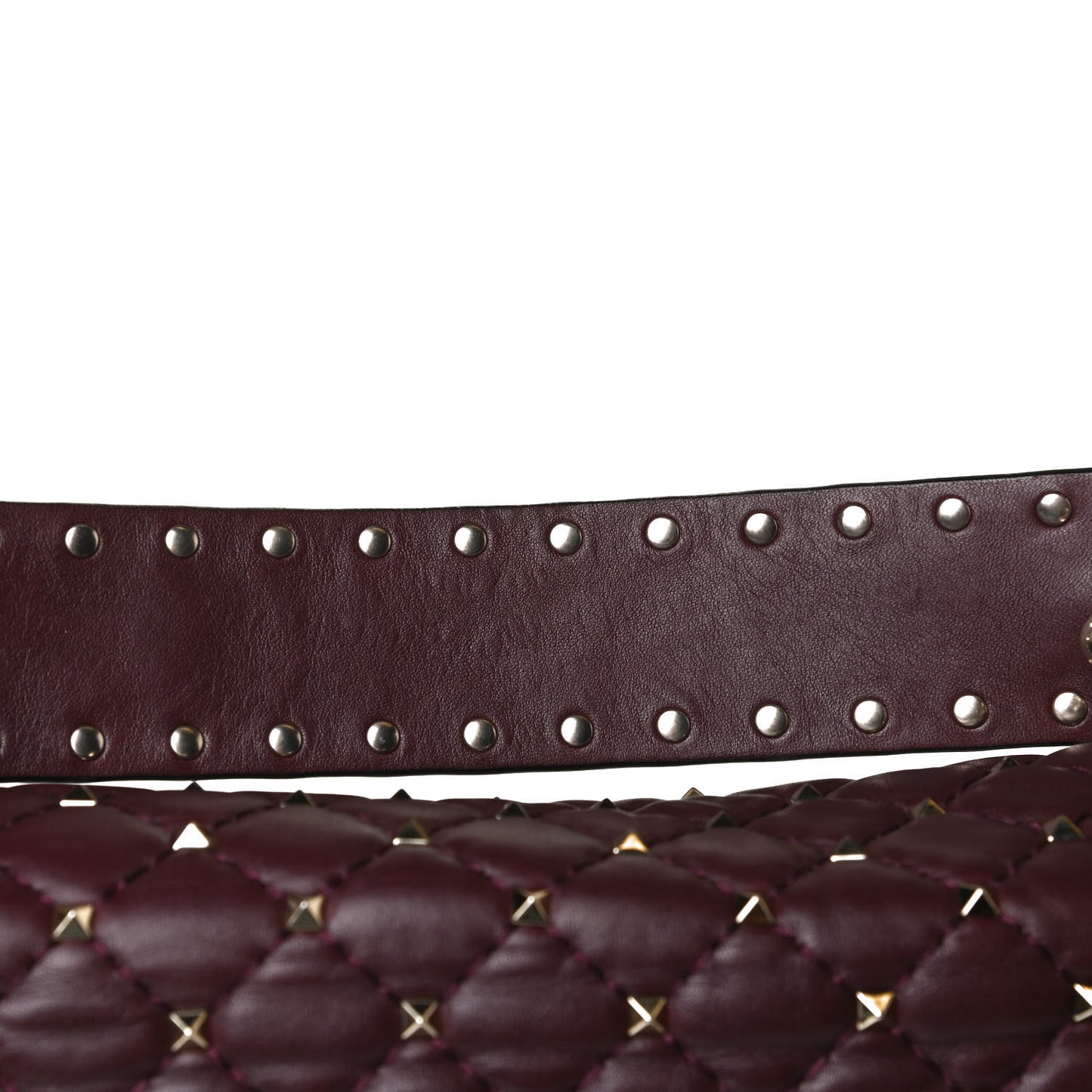 Nappa Large Rockstud Spike Shoulder Bag Rubin