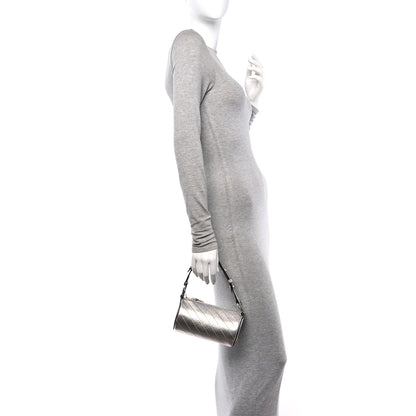 Gucci Sakai Be Green Calfskin Diagonal Stitched Mini Blondie Barrel Shoulder Bag Silver 2 of 15