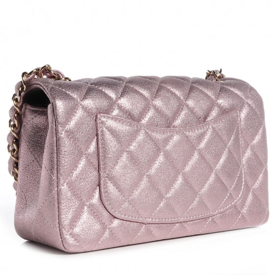 Chanel Metallic Goatskin Quilted Mini Flap Pink 3 of 8