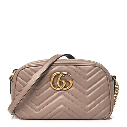 Gucci Calfskin Matelasse Small GG Marmont Chain Shoulder Bag Porcelain Rose 1 of 10