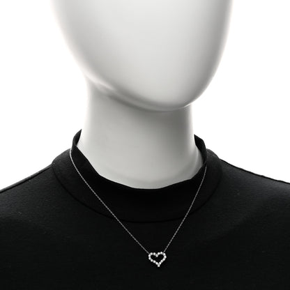 Tiffany Platinum Diamond Small Heart Pendant Necklace 2 of 5