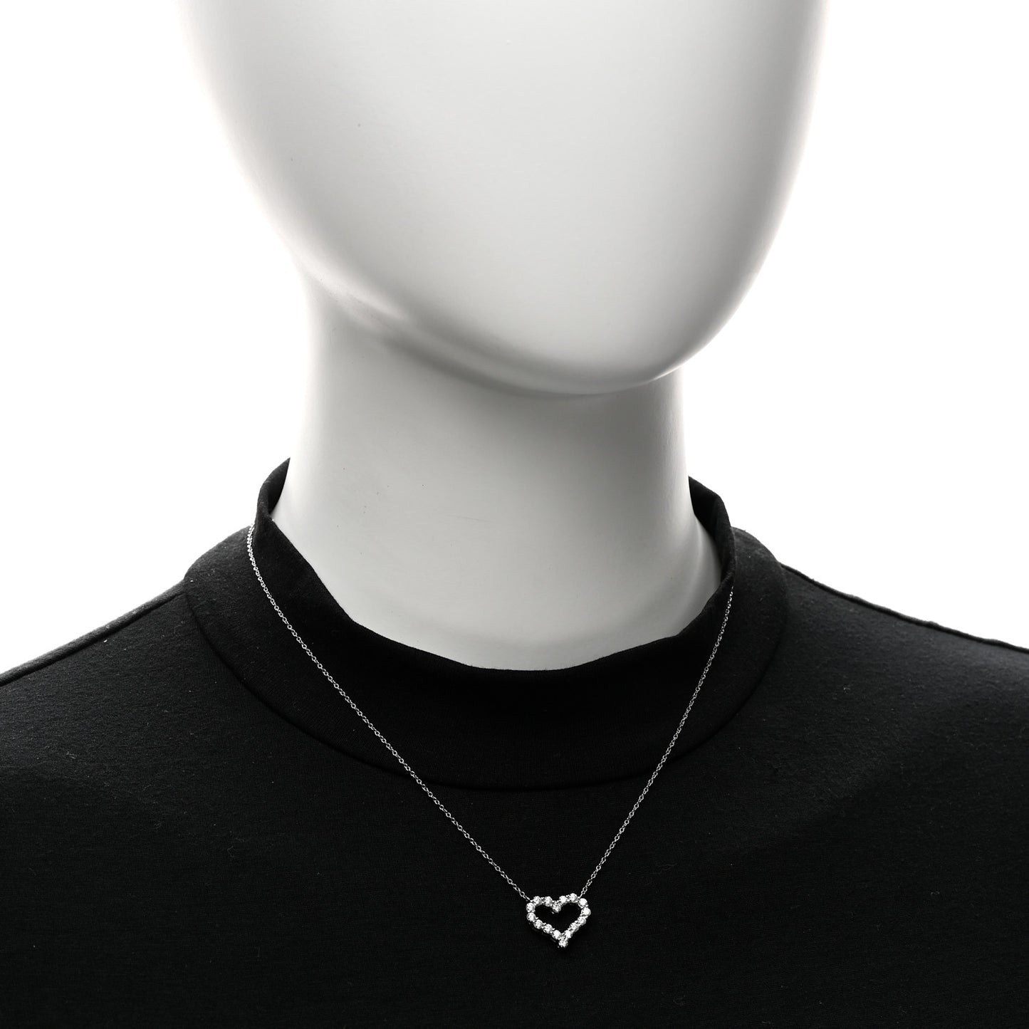 Platinum Diamond Small Heart Pendant Necklace