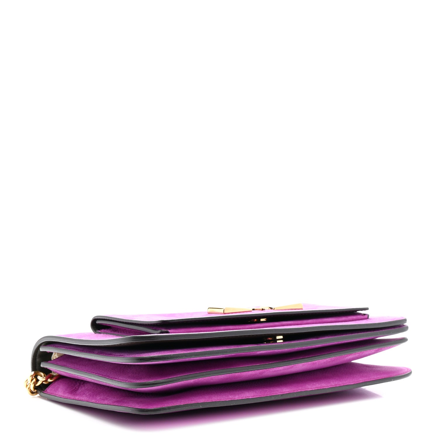 Ferragamo　紫 スエード パーティーバッグ Salvatore Ferragamo Suede Ginevra Chain Bag Purple 1775505