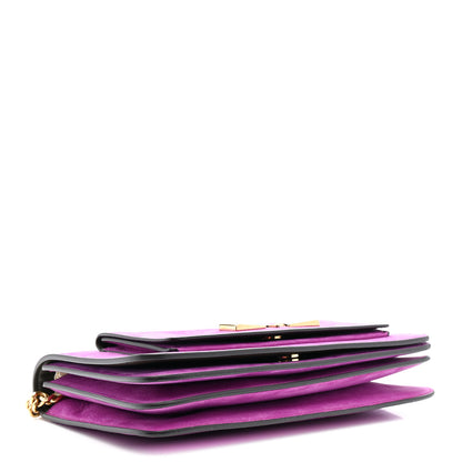Salvatore Ferragamo Suede Ginevra Chain Bag Purple 4 of 11