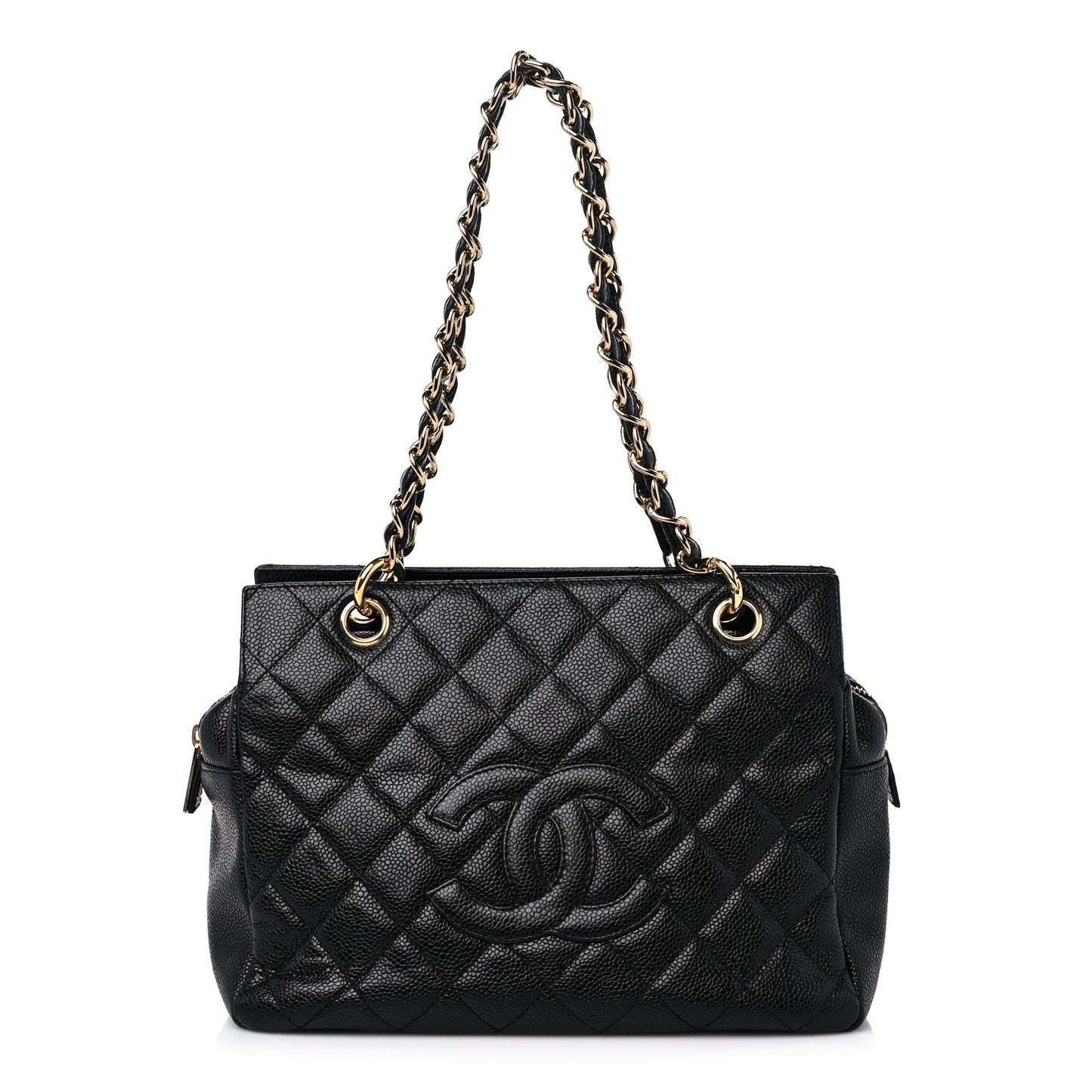 Caviar Quilted Petit Timeless Tote PTT Black
