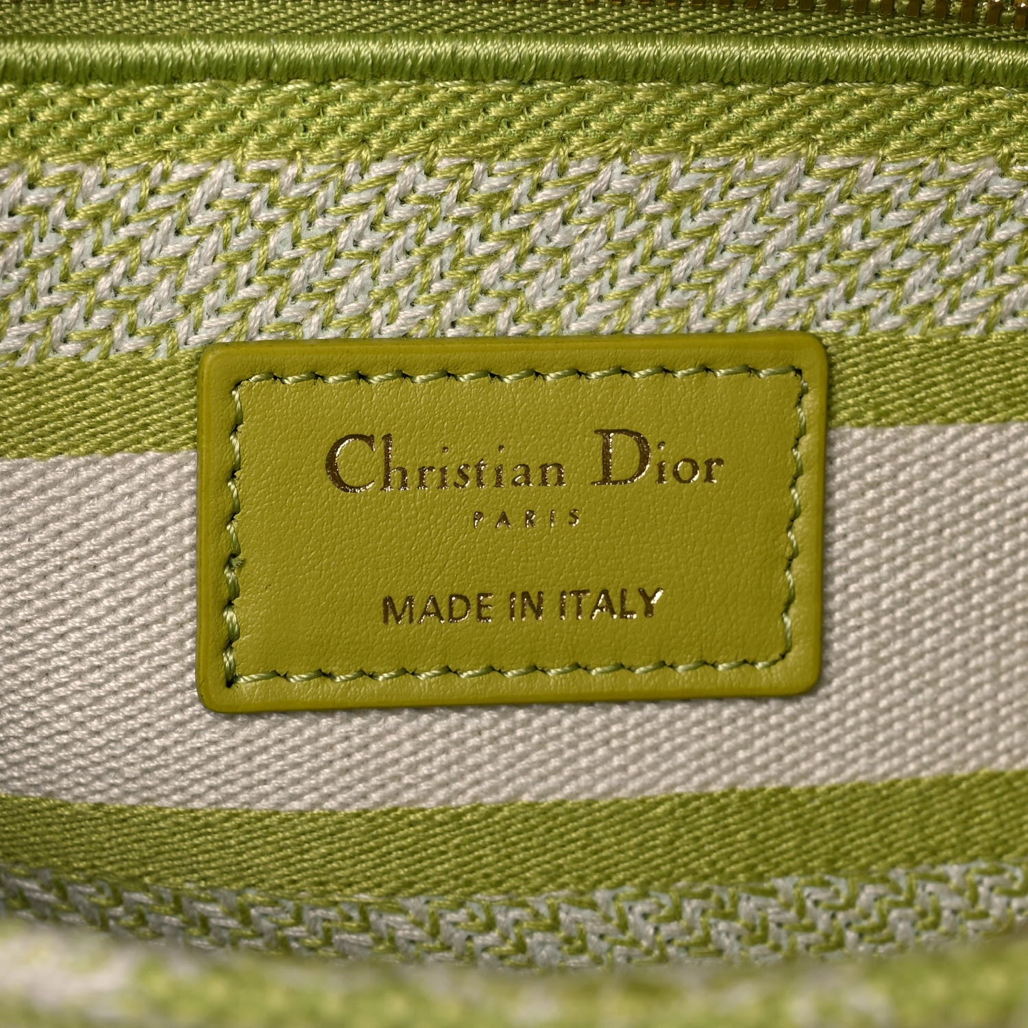 Christian Dior Canvas Toile De Jouy Reverse Embroidered Medium Lady D-Lite Green 5 of 14