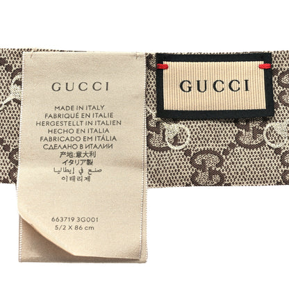 Gucci Silk Twill GG Monogram Gold Horsebity Neck Bow Scarf Green Pink 3 of 3