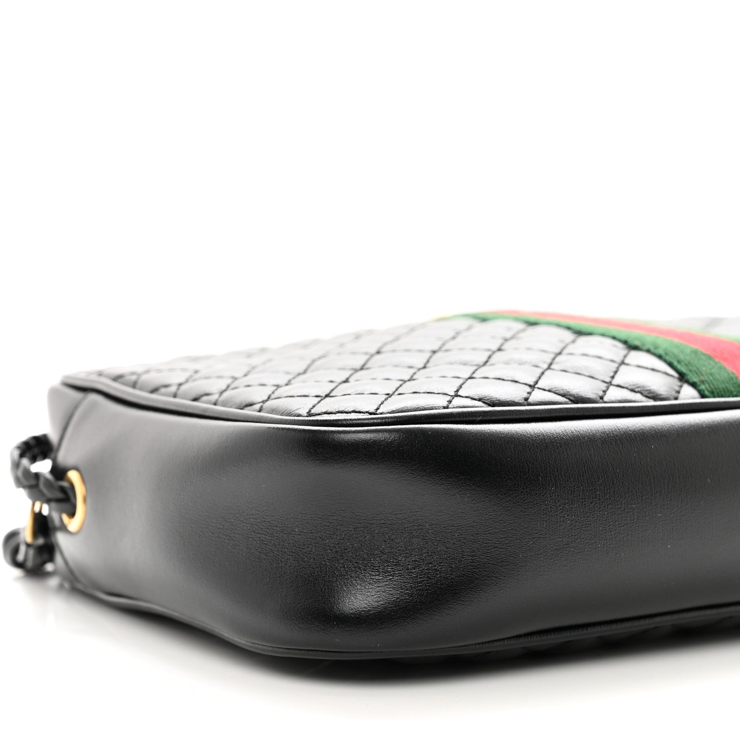 Calfskin Web Trapuntata Small GG Shoulder Bag Black