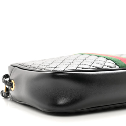 Gucci Calfskin Web Trapuntata Small GG Shoulder Bag Black 9 of 10