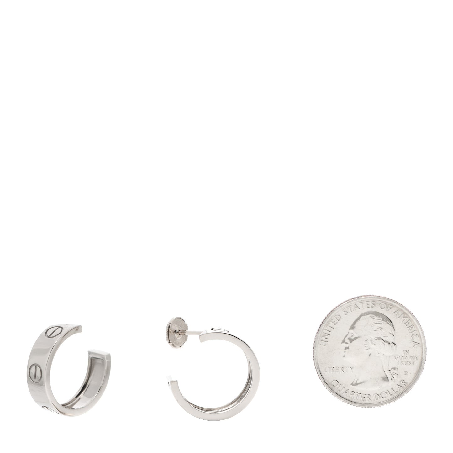 18K White Gold 5.5mm LOVE Hoop Earrings