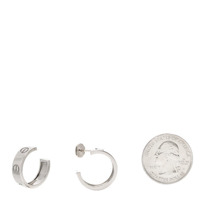 Cartier 18K White Gold 5.5mm LOVE Hoop Earrings 2 of 6