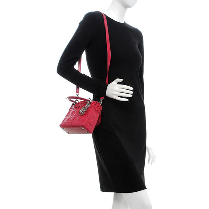 Christian Dior Lambskin Cannage Bow Mini Lady Dior Fuchsia 2 of 6