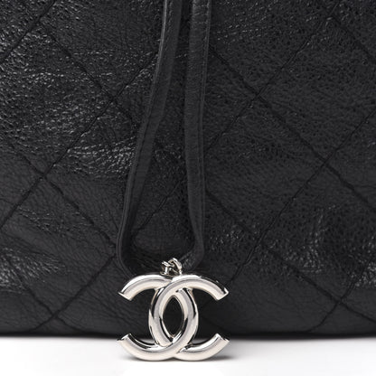 Chanel Glazed Calfskin On The Road Drawstring Tote Black 12 of 12