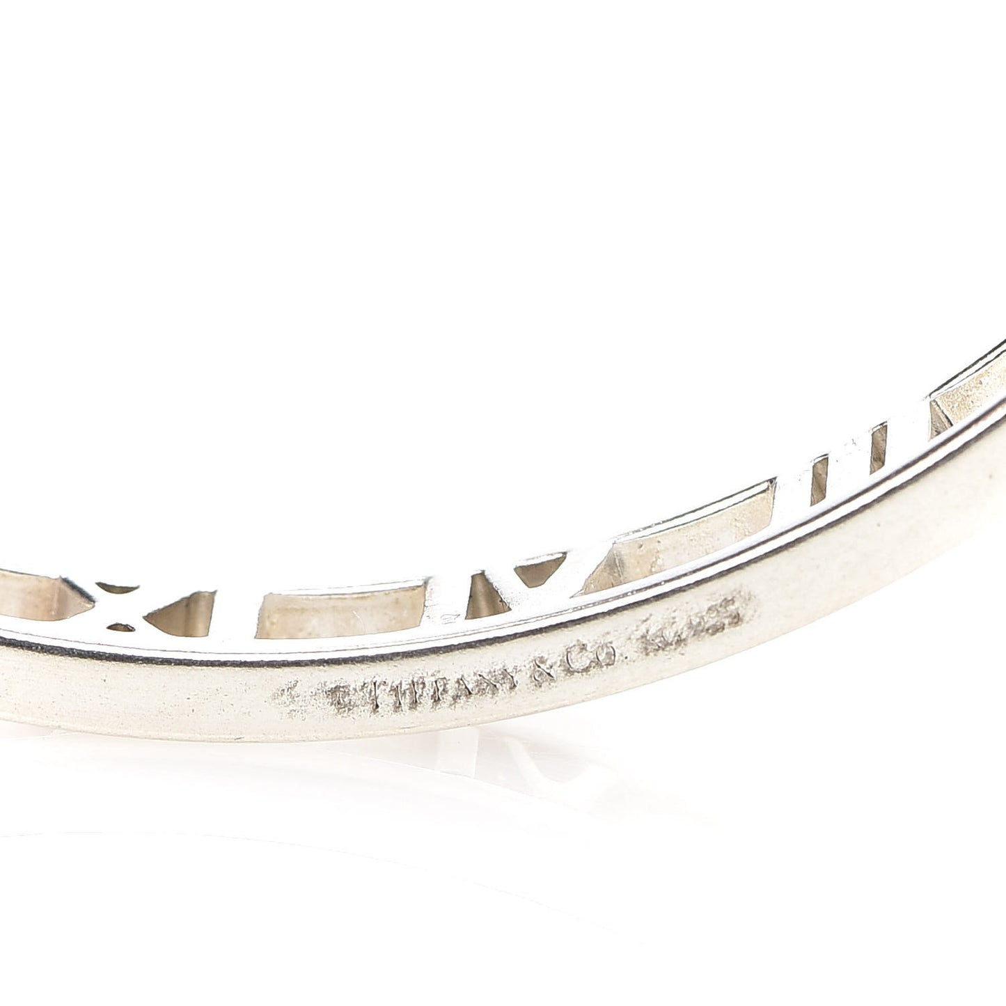 Sterling Silver Narrow Atlas Open Bangle Bracelet