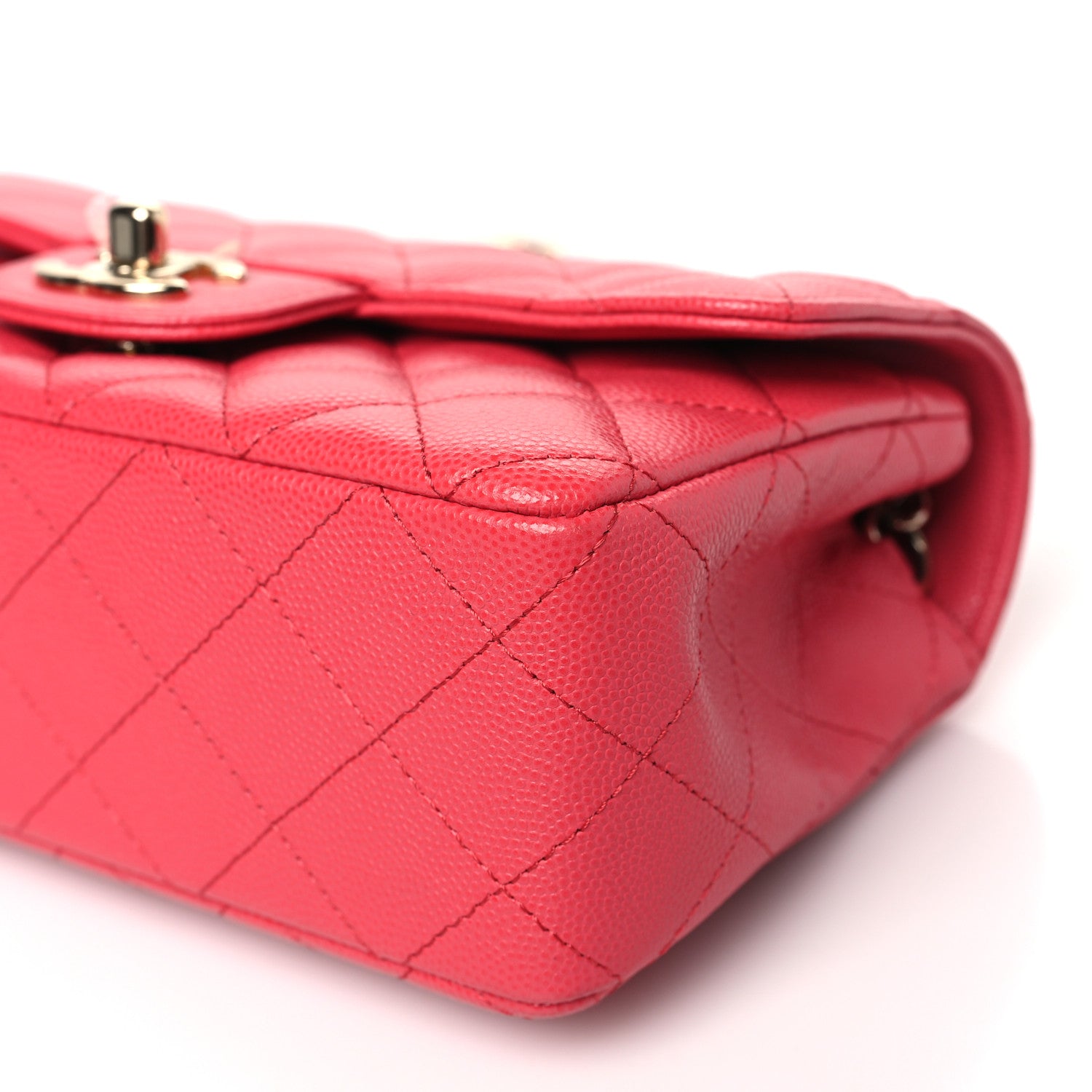 Chanel Caviar Quilted Mini Rectangular Flap Dark Pink 10 of 11