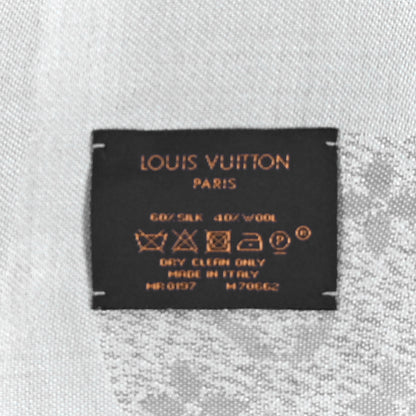 Louis Vuitton Silk Wool Monogram Infra Shawl Blue 3 of 4