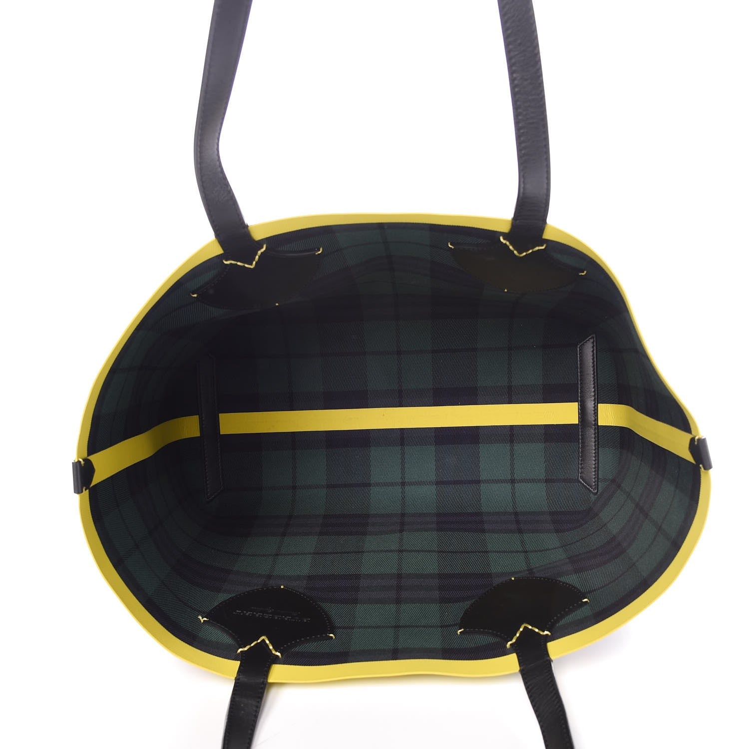 Burberry Vintage Check Medium The Giant Reversible Tote Racing Green Cobalt Blue 9 of 13