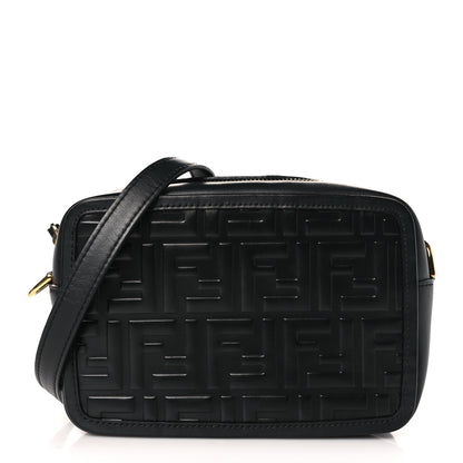 Fendi Vitello Century FF 1974 Embossed Mini Camera Case Black 1 of 9